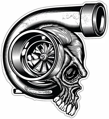 Biker Turbo Skull Bike Engine Motorcycle Car Bumper Vinyl Sticker Decal 4 X5  • $3.99