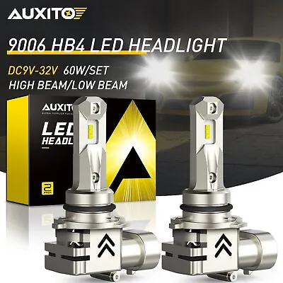 AUXITO 2X 9006 HB4 LED Headlight Bulbs Kit 6000K White High Low Beam Light Bulb • $35.14