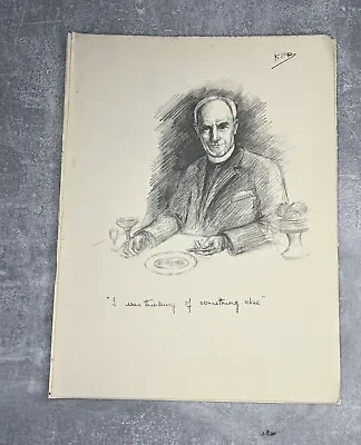 I Was Thinking Of Something Else By K F Barker - Original Vintage Drawing 1934 • £3