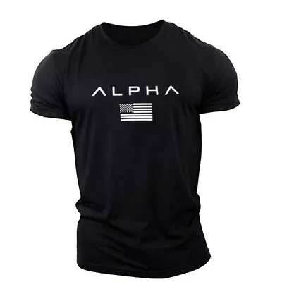 Men’s Crew Neck T Shirts Athletic Running Gym Workout Short Sleeve Tee Tops • $16.55