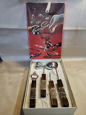 NOS Vintage Bar Tool Set - 4 Pieces Triple Chrome Plated  • $18.97