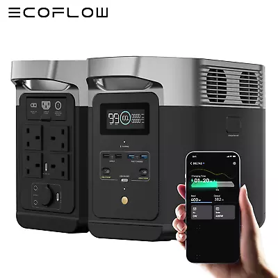 ECOFLOW DELTA 2 Portable Power Station 2400W Max LiFePO4 Battery Solar Generator • £899