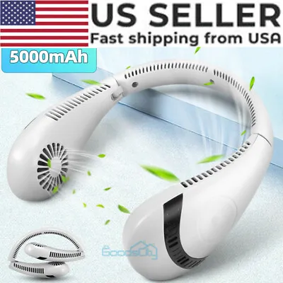 USB 5000mAh Hanging Neck Fan Cooling Air Cooler Little Electric Air Conditioner • $8.99