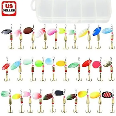 $12.98 • Buy Lot Of 30 Trout Spoon Metal Fishing Lures Spinner Baits Bass Tackle Colorful NEW
