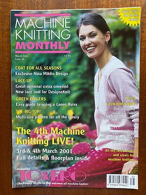 Machine Knitting Monthly Magazine - March 2001 - Patterns Hints And Tips • £6