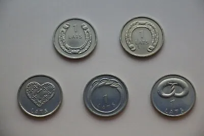 1 Lats Latvia - With Latvian Symbols. Set Of 5 X 1 Lats. • £30