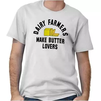 Funny Butter Dairy Farmer Farming Life Gift Mens Casual Crewneck T Shirts Tees • $19.99