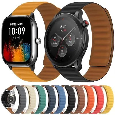 Silicone Strap For Amazfit GTS 4 Mini Bip 3 Pro Band GTR 2 Stratos Magnetic Loop • $9.05