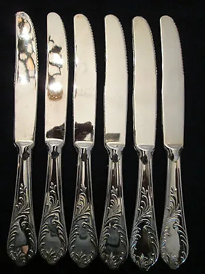 SET Of 6 DINNER KNIVES! Vintage Silverplate: UNF1956 Pattern: ITALY: Excellent! • $67.44