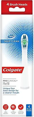 Omron Toothbrush Heads 4x Genuine Colgate Deep Clean White Pack ProClinical 360 • £21.30