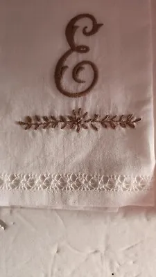 Initial Monogram E Linen Hand Towels-Set Of 2 • $5.99