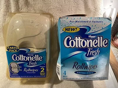 NOS Kleenex Cottonelle Starter Pack Fresh Rollwipes Dispenser And 4 Rolls READ • $44.43