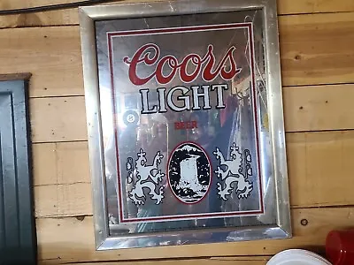 Vintage 1983 Coors Light Beer Mirror Sign Bar Pub Mancave Advertising  • $80