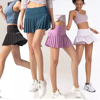 $18.69 • Buy Women's Pleated Tennis Skirt With Pockets Athletic Skort Workout GYM Golf Skirts