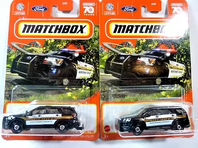 Matchbox 2016 Ford Interceptor Utility Diecast Police Car Lot Of 2: NIP • $2.99