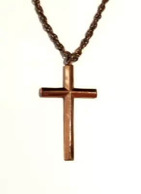 **Vintage Solid Copper Cross Pendant Necklace** • $15.99