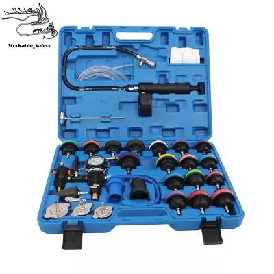 Universal 28Pcs Radiator Pressure Tester Vacuum Cooling System Tool Refill Kit • $71.06