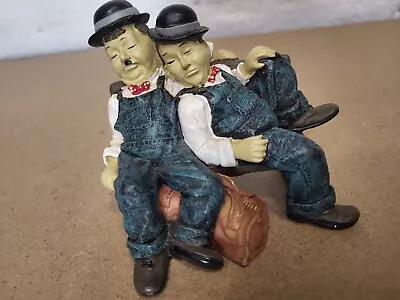 Rare Find Shudehill Giftware Laurel And Hardy Figurines Sleeping On Bench  • £12.99