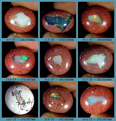 Natural Mexican Fire Opal Oval Cabochon Loose Gemstone For Jewelry • $13.15