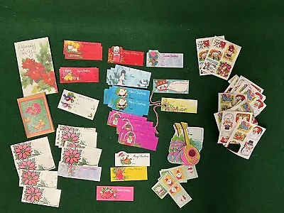 Lot Of  50+ Vintage Christmas Gift Tags Seals 1960’s 70’s Mid Century Retro Cool • $22