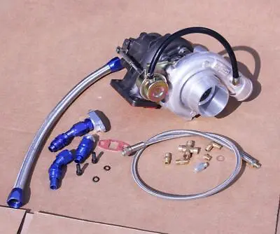 V-band T3/t4 T04e Stage 3 Turbo+oil Line Kit 450+ Focus Escort Probe Mx-6 Taurus • $252.99