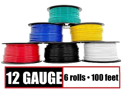 $49.95 • Buy  12 Gauge 12v Automotive Remote Wire Primary Cable CCA - 6 Rolls - 100 Feet Each