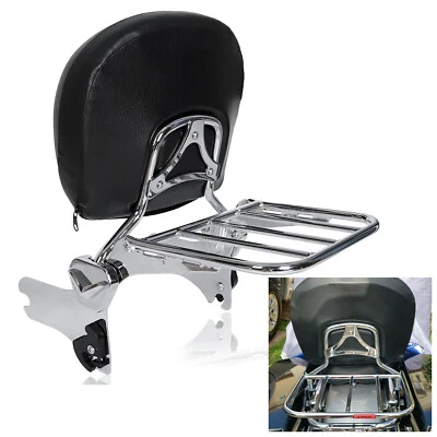 $69.49 • Buy For 94-08 Harley Road King Electra Glide Detachable Sissy Bar Backrest With Rack