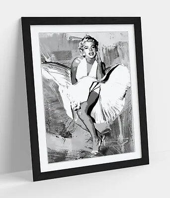 £9.99 • Buy Marilyn Monroe Vintage Grey Paint B&w -art Framed Poster Picture Print Artwork