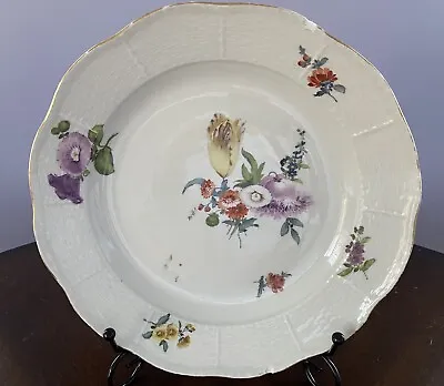 Antique Meissen Hand-Painted Floral Plate Approx. Mid 18th Century • $45