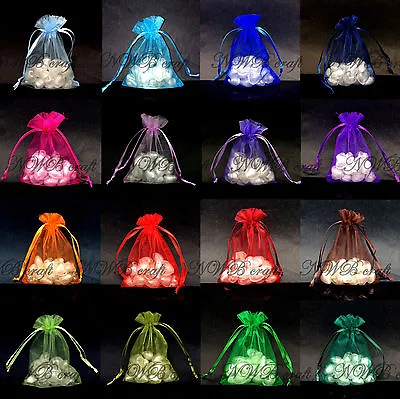 £4.99 • Buy 50,100 Organza Sheer Wedding Party Favour XMAS Gift Bags Candy Jewellery Pouch