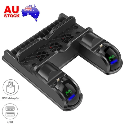 $33.89 • Buy Vertical Stand For PS4/PS4 Slim/PS4 Pro Cooling Fan PS4 Controller Charging Dock