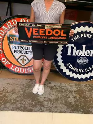 Antique Vintage Old Style Sign Veedol Motor Oil Made In USA • $55