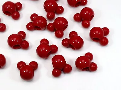 100pcs Red Color Acrylic Mouse Face Charm Beads 14mm With Large Hole 5mm • $3.59