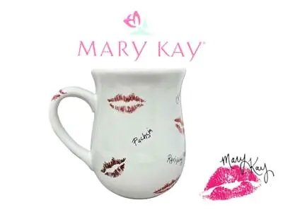 Vintage Mary Kay Lipstick Kiss Design Mug Cup Red Lips Kiss Consultant - Mint ! • $12.99