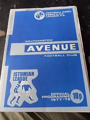 Walthamstow Avenue Football Programme V Dagenham 1977/78 Essex Cup Sm • £2