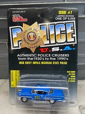 Racing Champions Police USA 1958 Chevy Impala Michigan State Police Issue #7 • $19.95