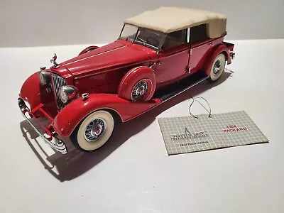 Franklin Mint 1934 Packard Sedan Convertible 1:24 Diecast Model Car Red B11VM20 • $59.95
