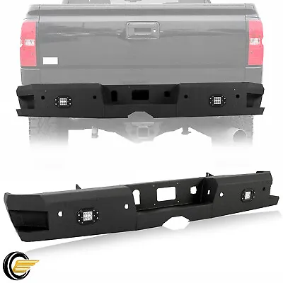 Heavy Duty Steel Rear Bumper W/ Sensor Hole For 14-19 Chevy Silverado GMC Sierra • $319