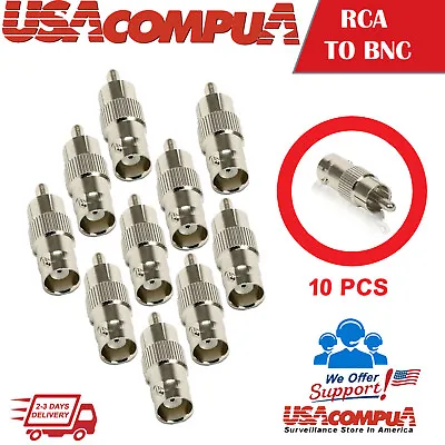  10 BNC Female To RCA Male Coax RG59 Cable Connector Adapter 4 CCTV Camera • $6.95
