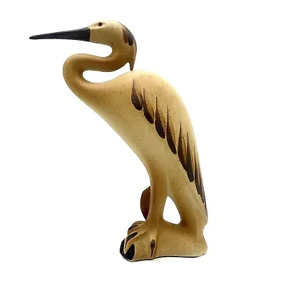 West German Pottery Sgrafo Modern Peter Muller LARGE Heron Figurine 1970's • $74.48