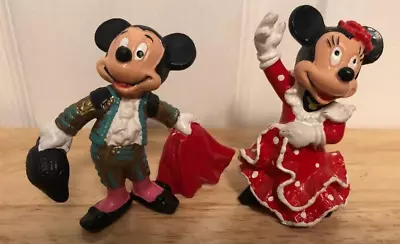 Mickey Matador & Minnie Flamenco Dancer Figurine Disney Bullyland Germany Figure • $15.99