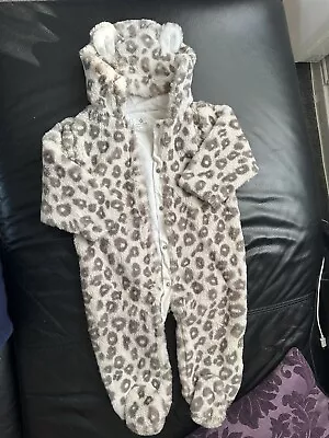 Next Baby Animal Print Pram Suit 9-12 Months • £8