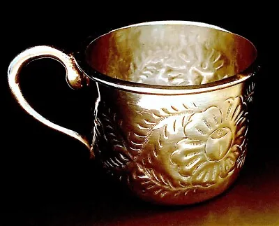 Antique Maciel  Repousse Sterling Silver Baby Cup Heavy Handmade 4.3oz. • $335
