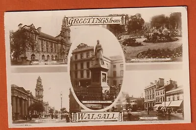 1929 Multiview Postcard Greetings From Walsall • £1.50