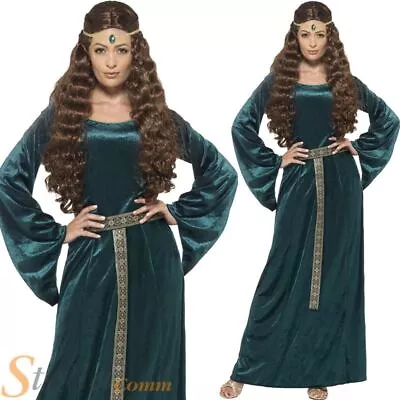 Ladies Medieval Maiden Maid Marion Juliet Fancy Dress Costume Adult Outfit • £20.99