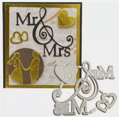MR&Mrs Love Metal Cutting Dies Stencils Scrapbooking Embossing Album Paper Craft • £3.69
