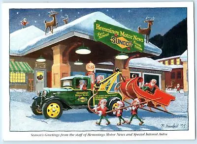 $7.98 • Buy HEMMINGS MOTOR NEWS Christmas Greetings SANTA & ELVES 5½ X8  R. Randall 1995 Art