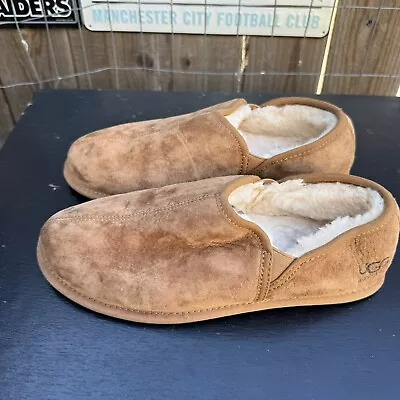 UGG Men's Sz 10 Scuff Romeo Chestnut Suede Slippers • $32