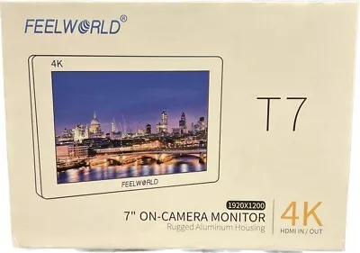 Feelworld Full HD T7 PLUS V2 7 Inch 3D LUT On Camera Field DSLR Monitor 4K HDMI • £110