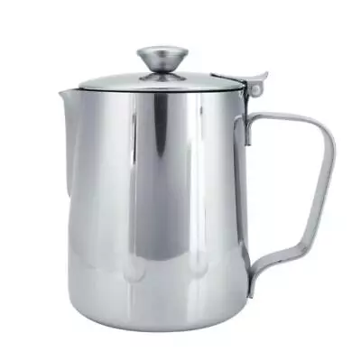 350ml Stainless Steel Milk Frothing Pitcher Jug With Lid For Latte Art • £11.84